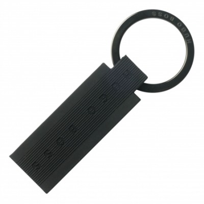 极简黑标橡胶钥匙扣